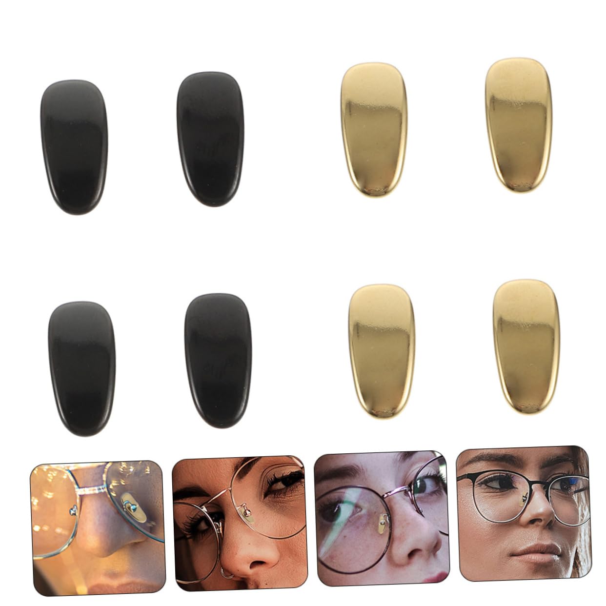 Lurrose 8-Pack Plastic Non-Slip Nose Pads for Glasses & Sunglasses - Comfortable Replacement Nose Pads for Eyewear, Shades, and Reading Glasses - Perfect for Daily Use, Sports, and Outdoor Activities