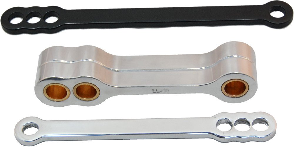 Power Stands Racing 04-00756-21 Motorcycle Lowering Link Kit - Adjustable Suspension Link for Harley, Honda, Yamaha - Silver - Perfect for Custom Bike Builds & Comfortable Riding