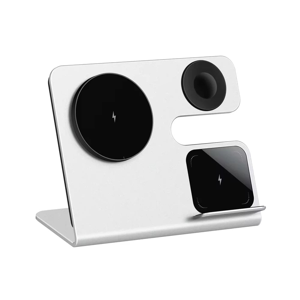 MagStorm 3-in-1 Magnetic Wireless Charger for iPhone 14/13/12, Apple Watch & AirPods - Fast Charging Stand for Home, Office & Travel
