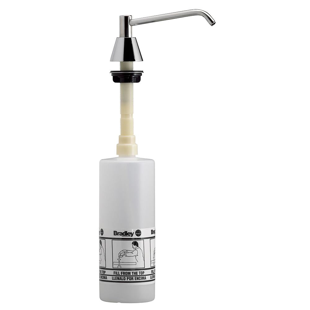 Bradley 6326-6800 32 oz. Chrome Wall Mounted Liquid Soap Dispenser for Restrooms, Bathrooms & Commercial Use