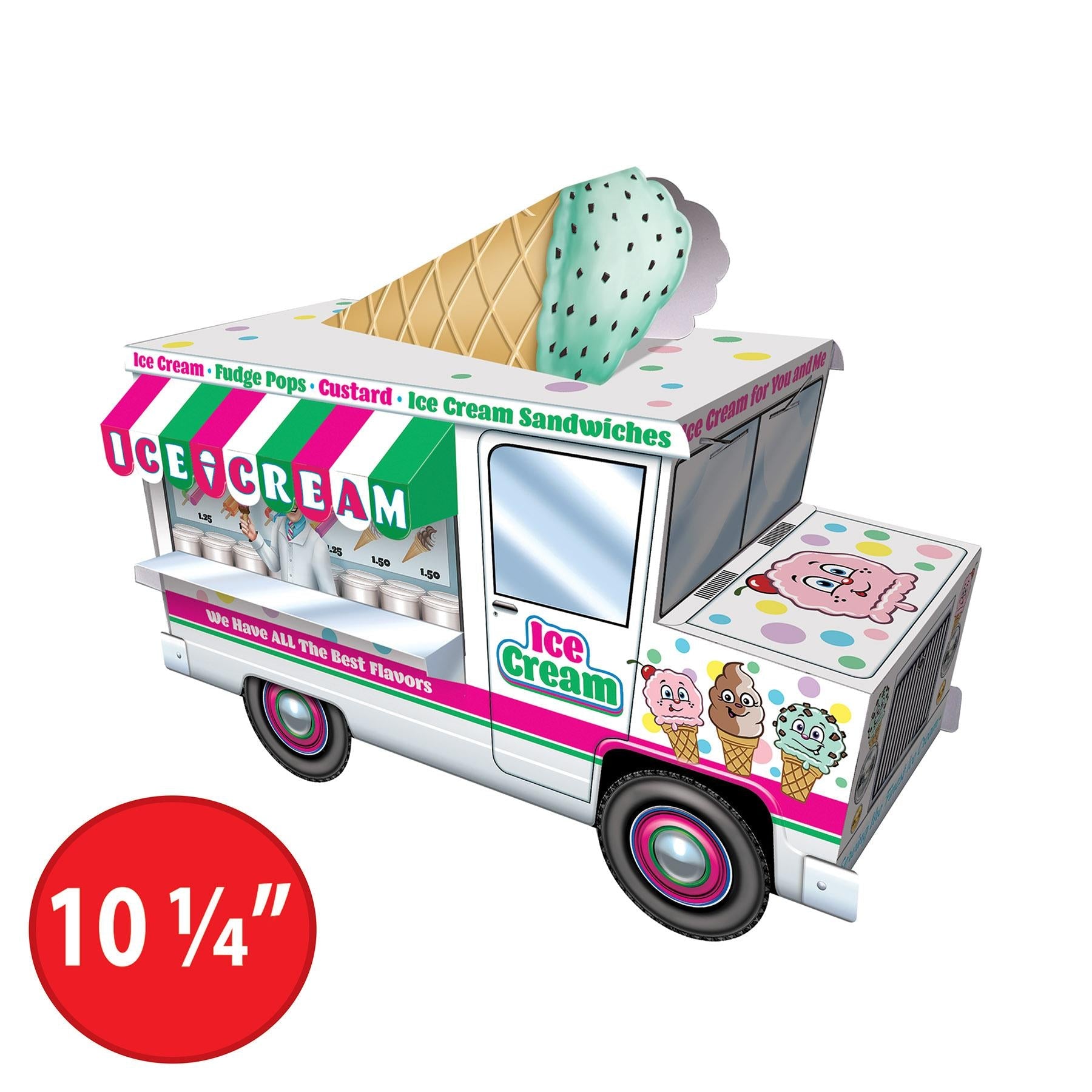12 Pack Beistle 3D Ice Cream Truck Party Centerpieces - Perfect for Birthday Decorations, Summer Parties & Ice Cream Themed Events