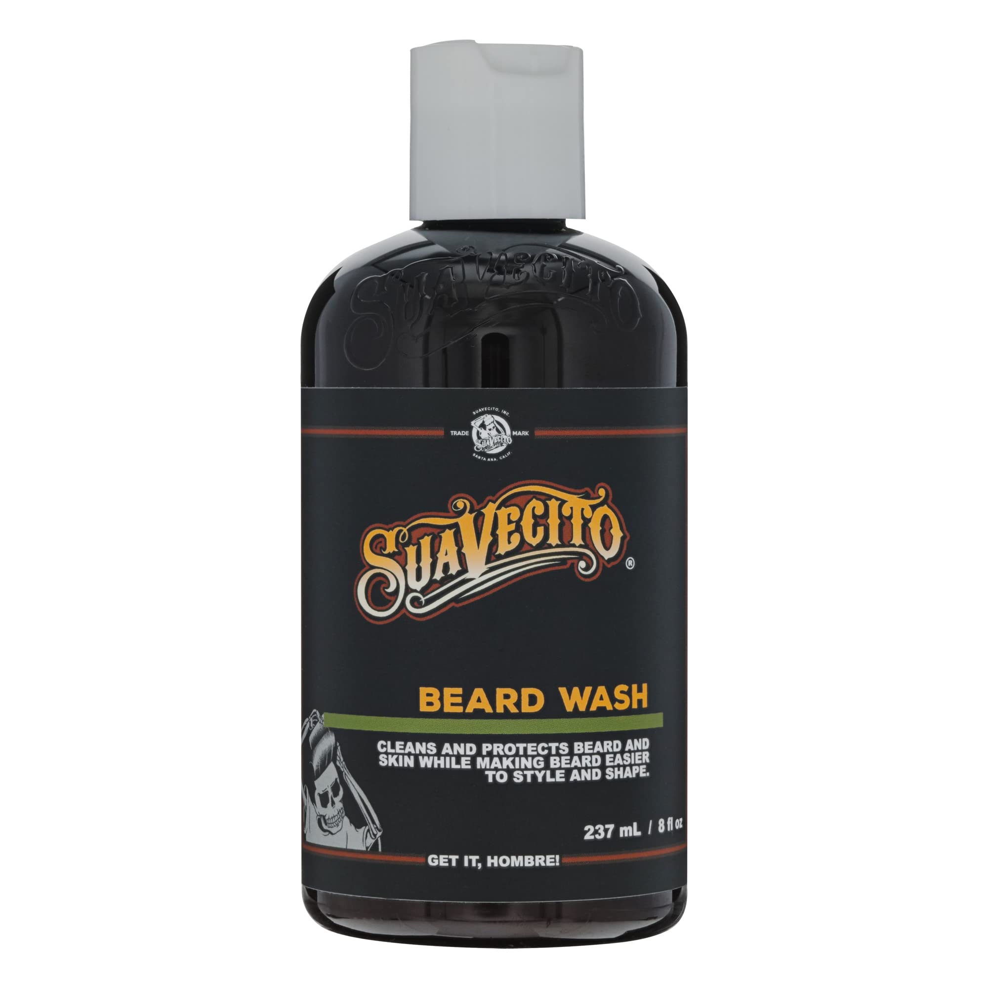 Suavecito Beard Wash for Men - 8 oz Cleansing & Styling Face Wash | Gentle Formula for Soft, Healthy Beards | Perfect for Daily Grooming & Styling Routines
