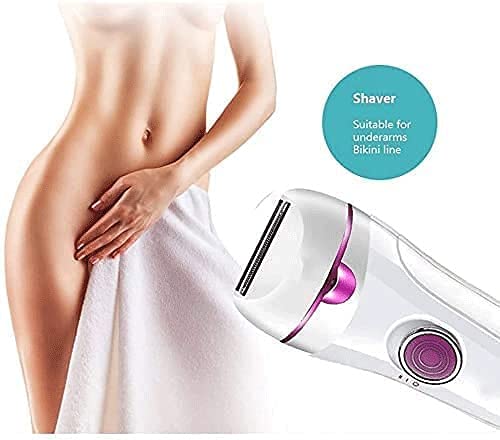3-in-1 Rechargeable Women's Epilator & Shaver - Painless Hair Removal for Bikini Line, Underarms, Arms & Legs | Perfect for Travel, Gym & Smooth Skin at Home