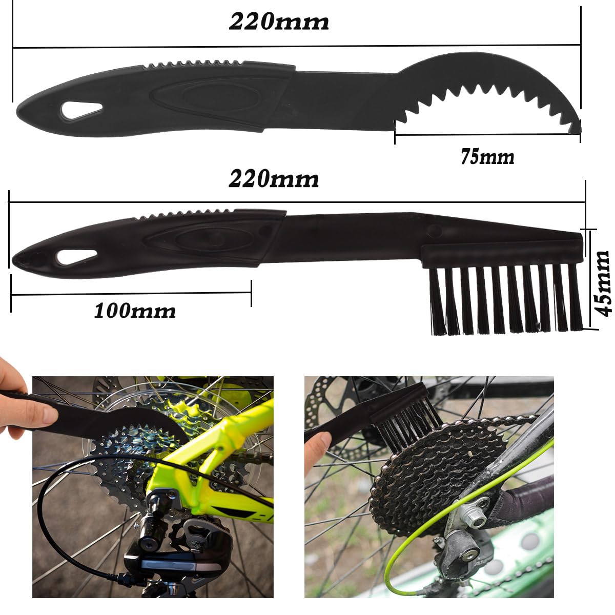 Bike Chain Cleaner Brush - Motorcycle & Bicycle Chain Washer Tool for Easy Cleaning