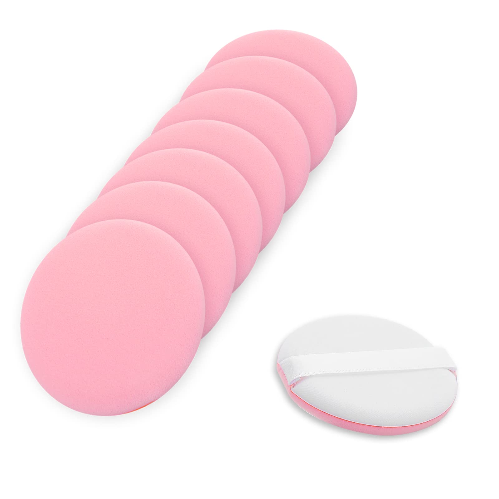 Molain 8-Piece Round Beauty Blenders Set - 2 Inch Soft Makeup Sponge Puffs for Full Coverage Foundation, Concealer & Cream Blending (Pink) | Perfect for Professional Makeup Application & Travel