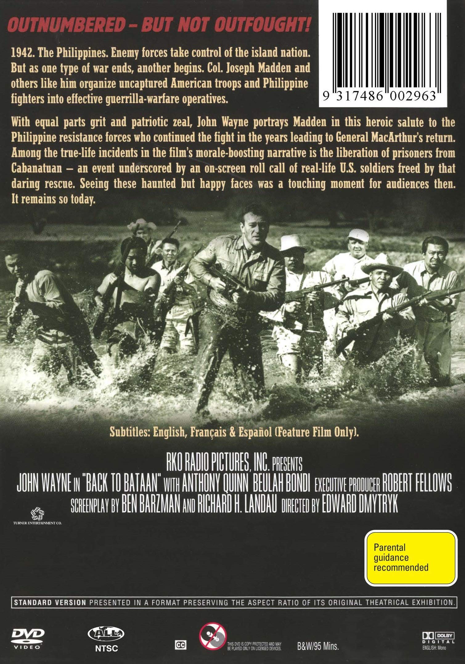 Back To Bataan - WWII Historical Film DVD | Classic War Movies Collection | Perfect for History Buffs & Movie Enthusiasts