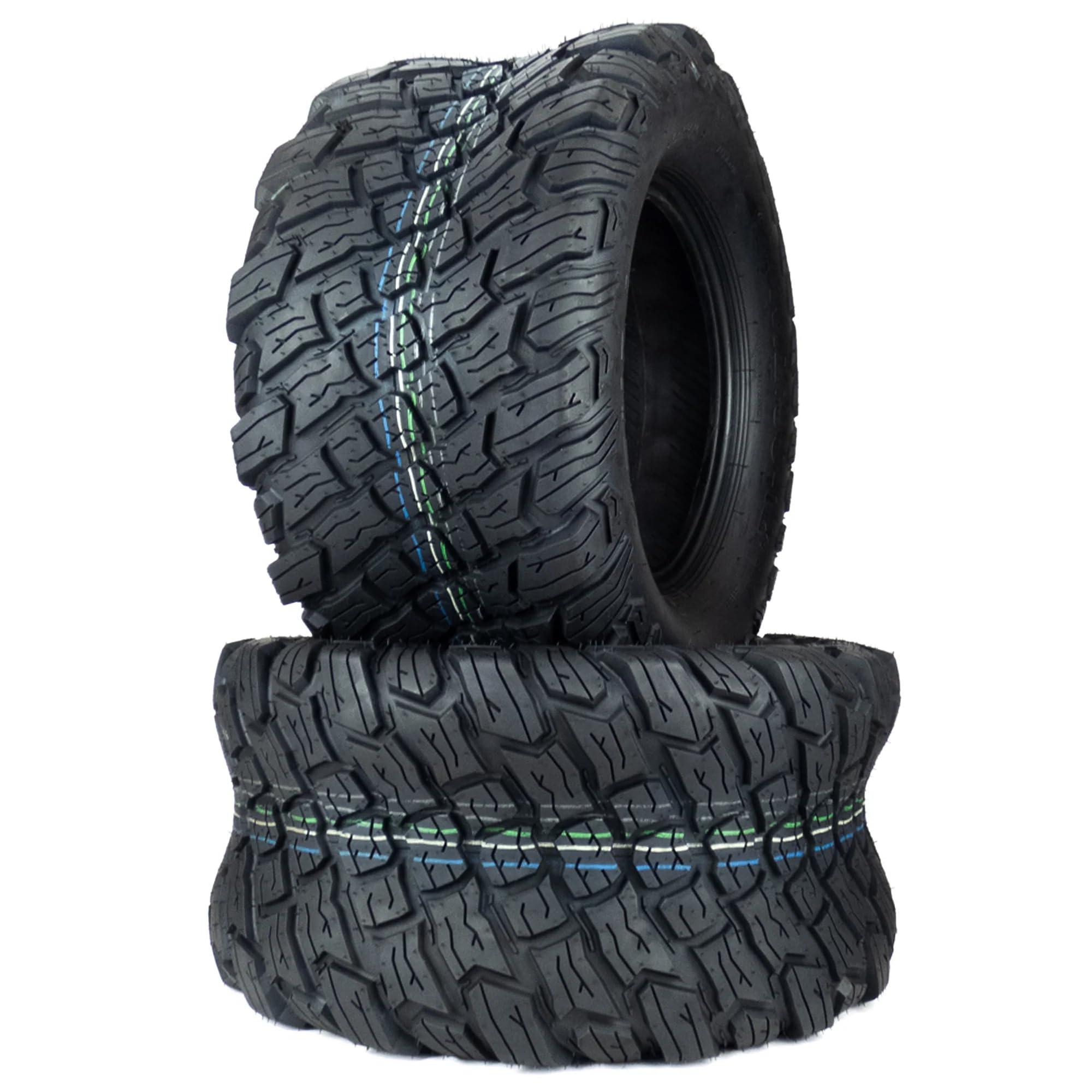 Heavy Duty 24x12.00-12 4-Ply Reaper Turf Tires (2 Pack) - Premium Lawn Mower Replacement Tires for Commercial Landscaping & Tough Terrain