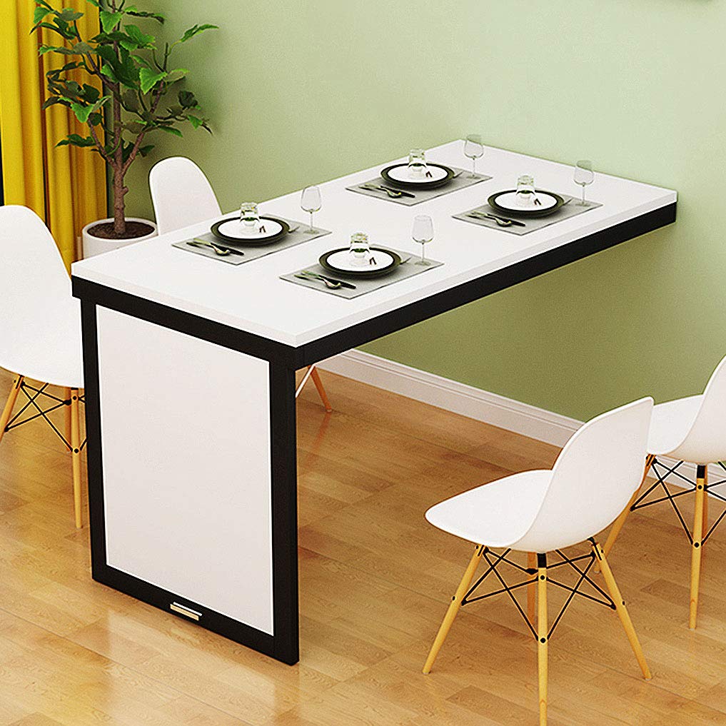 Space-Saving Wall Mounted Folding Dining Table - Convertible MDF Desk for Home Office, Bedroom & Kitchen | Multi-Functional Fold-Up Workstation for Small Spaces & Apartments | Perfect as Computer Desk, Breakfast Nook or Kitchen Prep Table