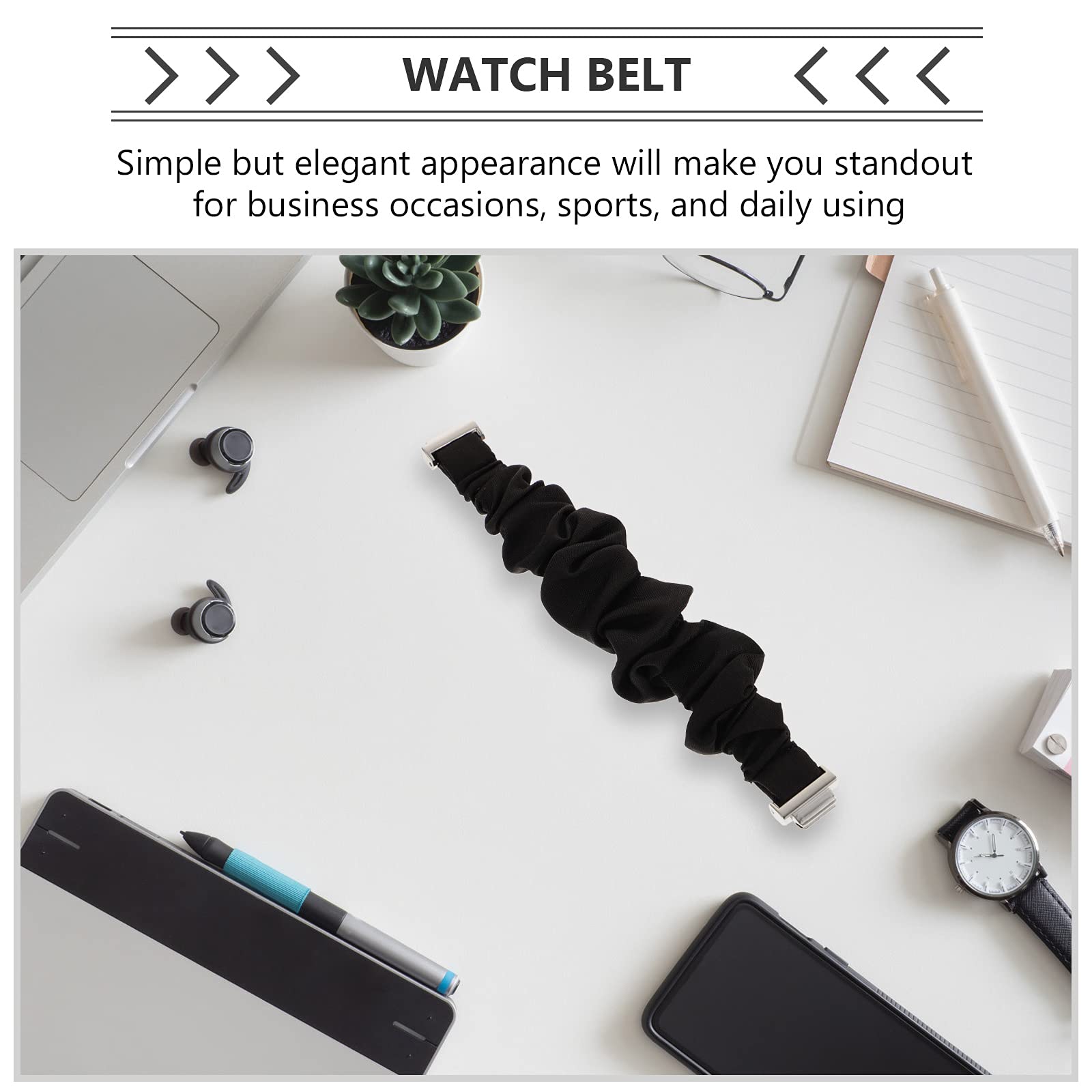 Premium Elastic Watch Bands 2-Pack - Soft Comfortable Replacement Straps for Fitbit Inspire - Stylish Watch Accessories for Workout, Running & Everyday Wear
