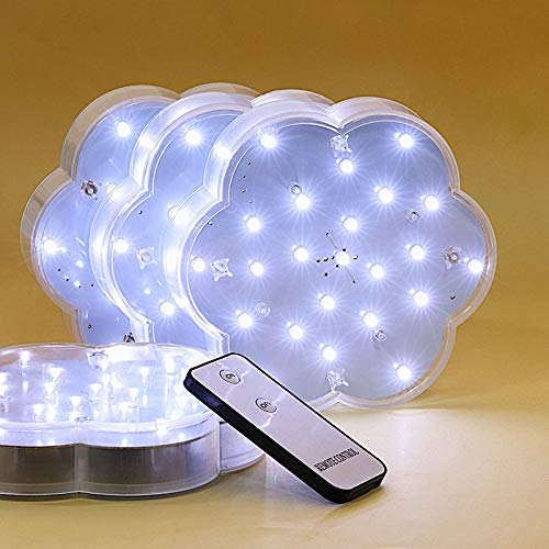 4 Pack White 6-Inch LED Vase Lights - Battery Operated Floral Centerpieces for Wedding, Reception, Party & Home Decor - Perfect for Table Decorations, Holiday Events and Romantic Ambiance