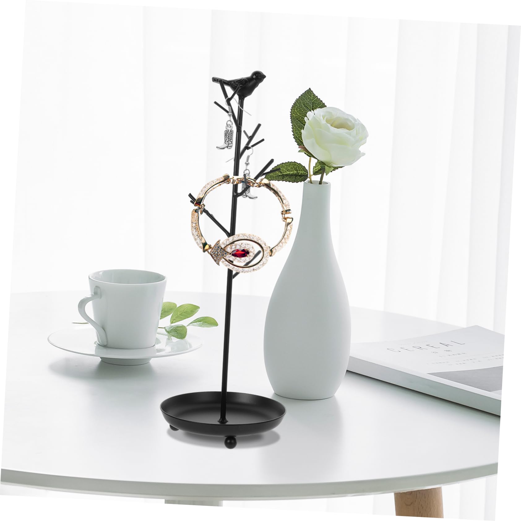 KESYOO Jewelry Display Organizer - Metal Earring, Ring, Necklace & Bracelet Hanging Tree Stand for Desktop - Perfect for Home, Office & Boutique Jewelry Organization