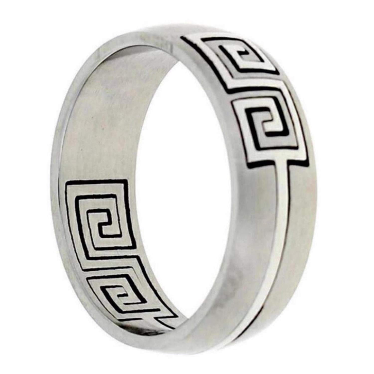 Elegant 6mm Laser Cut Stainless Steel Ring Band for Women - Perfect for Weddings, Anniversaries & Everyday Fashion Jewelry