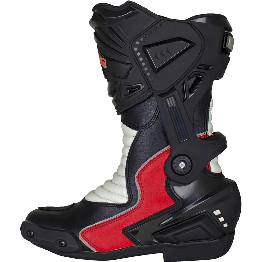 Open Road Men's Snap Lock Racing Boots - Durable Motorcycle Riding Boots for Men - Non-Slip, Comfortable & Stylish - Perfect for Cruising, Touring & Long Distance Rides