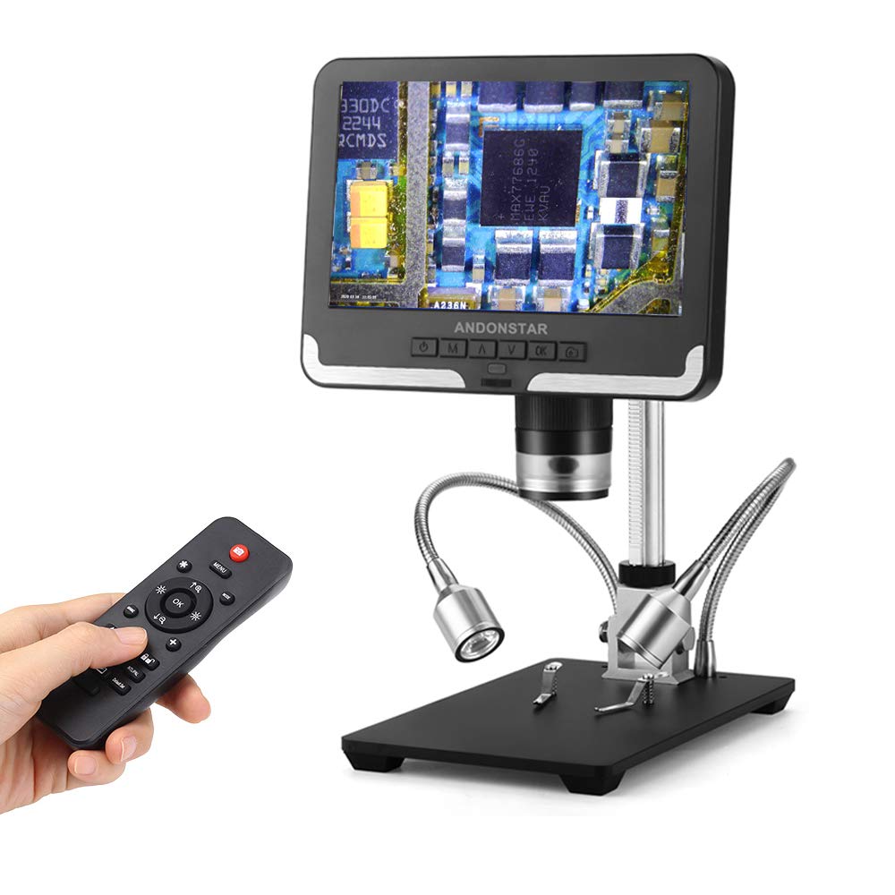 Andonstar AD206 7-inch LCD Digital Microscope - 200X Magnification Zoom for Soldering, Phone Repair & Circuit Board Inspection | Electronics Microscope for Hobbyists, Engineers & DIY Projects
