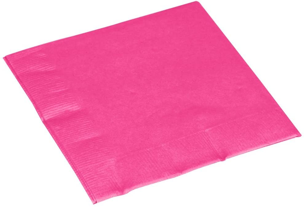 Wanna Party Hot Pink Paper Napkins - 20 Count Disposable Dinner Napkins for Birthday Parties, Weddings & Events