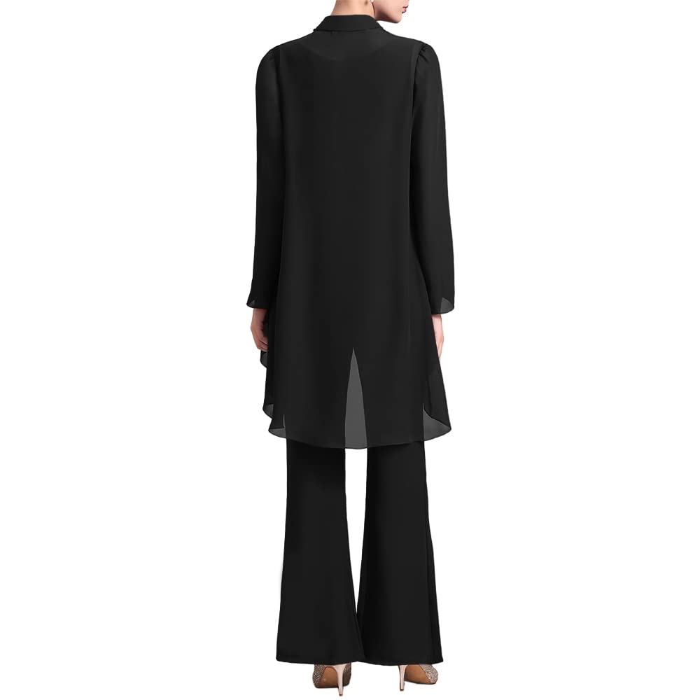 Elegant Zongqiven Women's 3-Piece Chiffon Pant Suit Set - Mother of The Bride Outfit for Weddings, Evening Parties & Special Occasions | Formal Guest Attire with Flowy Blouse & Pants