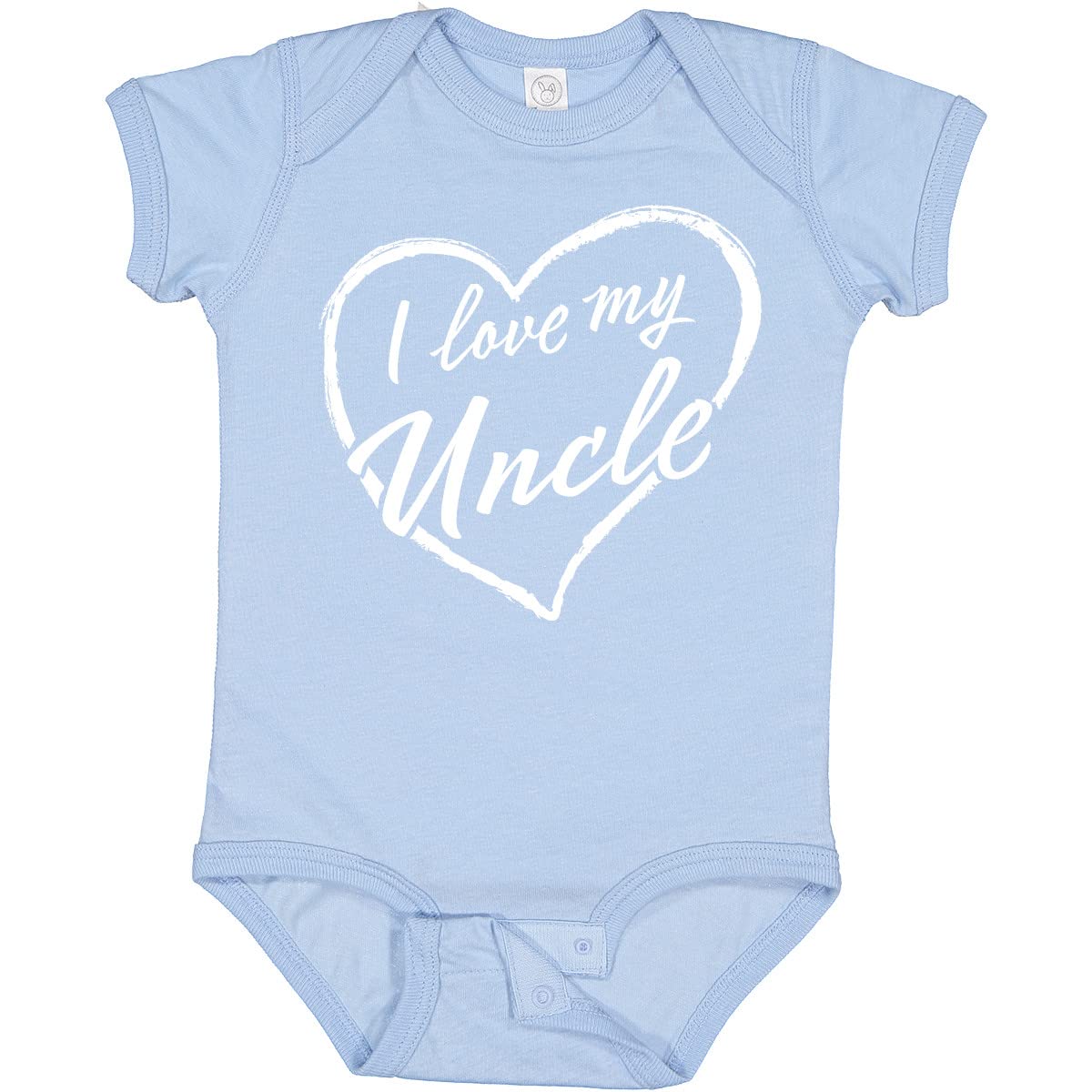 Inktastic I Love My Uncle White Chalk Heart Baby Bodysuit - Cute Infant Onesie for Family Reunions & Special Occasions