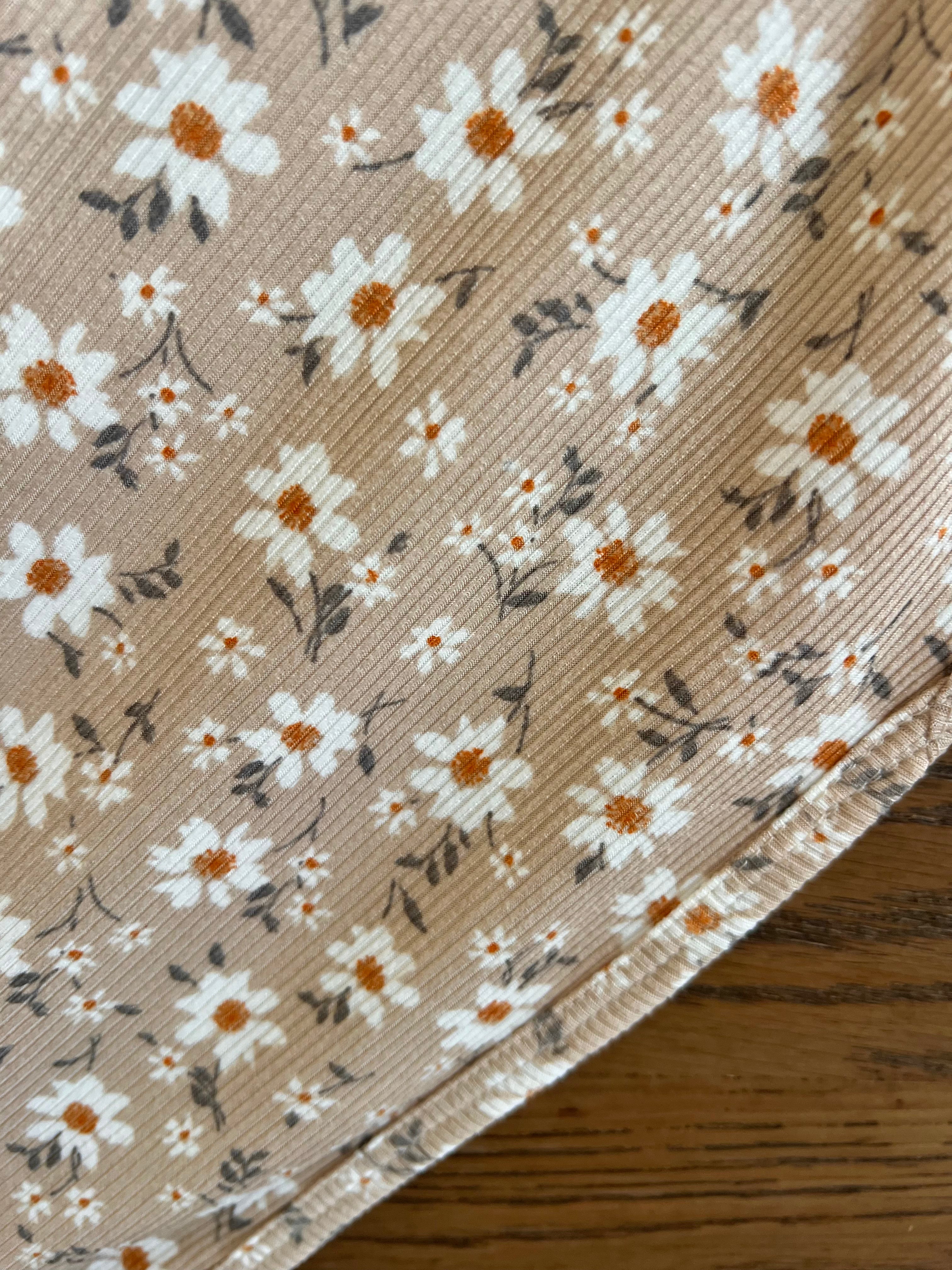 Ivory Rust Tan Ribbed Floral Dress - Elegant Boho Maxi Dress for Women | Perfect for Beach Vacations, Summer Parties & Casual Outings