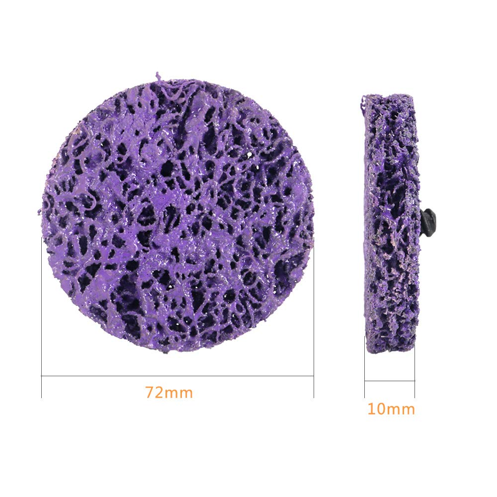 5PCS 3 Inch Strip Disc Wheels for Rust & Paint Removal - Surface Conditioning Abrasive Grinder Discs (Purple) - Perfect for Metal Cleaning, Auto Restoration & DIY Projects