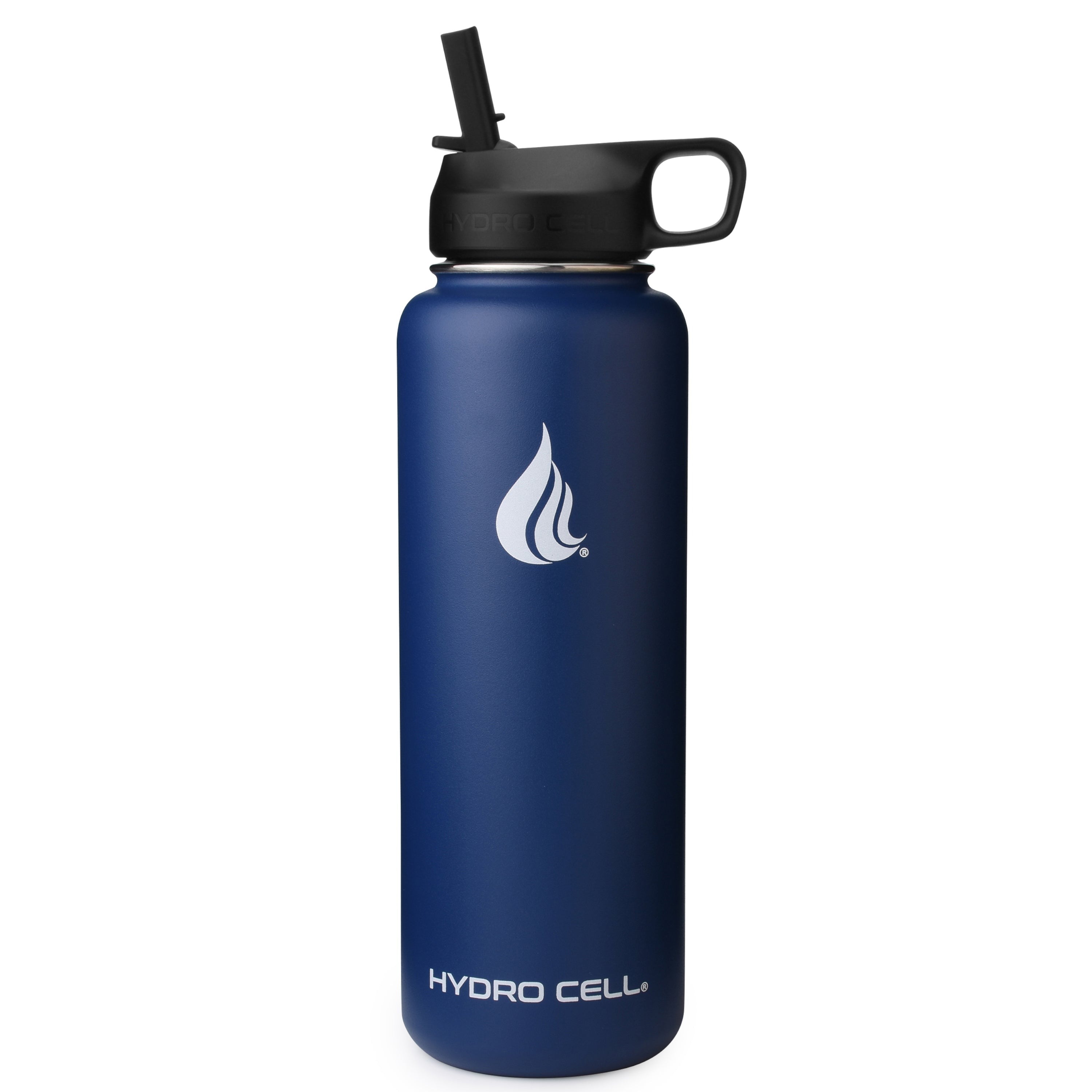 40oz Wide Mouth Navy Blue Water Bottle - Insulated Stainless Steel Tumbler for Hot & Cold Drinks - Perfect for Gym, Hiking, Camping and Outdoor Activities