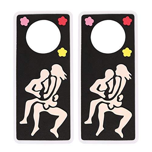 Amosfun 2-Pack Hen Party Door Hangers - Funny Bachelor & Bachelorette Party Decorations - Sexy Doorknob Signs for Wedding Showers & Girls Night Out