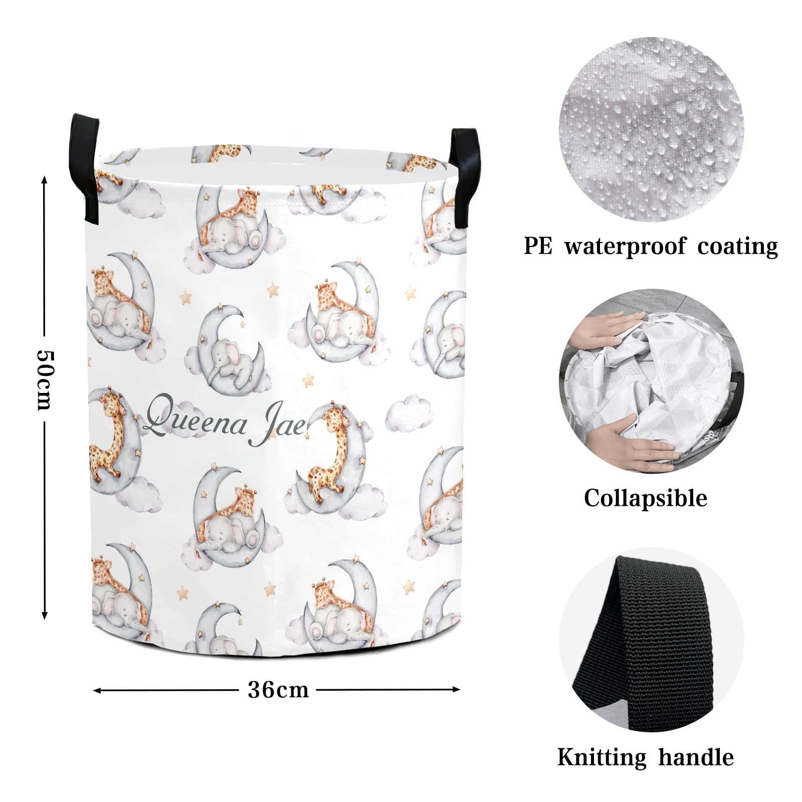 Waterproof Oxford Fabric Storage Bin - Laundry Hamper, Toy Organizer, Gift Basket for Bedroom, Nursery & Closet | Perfect for Baby Clothes, Stuffed Animals & Home Organization