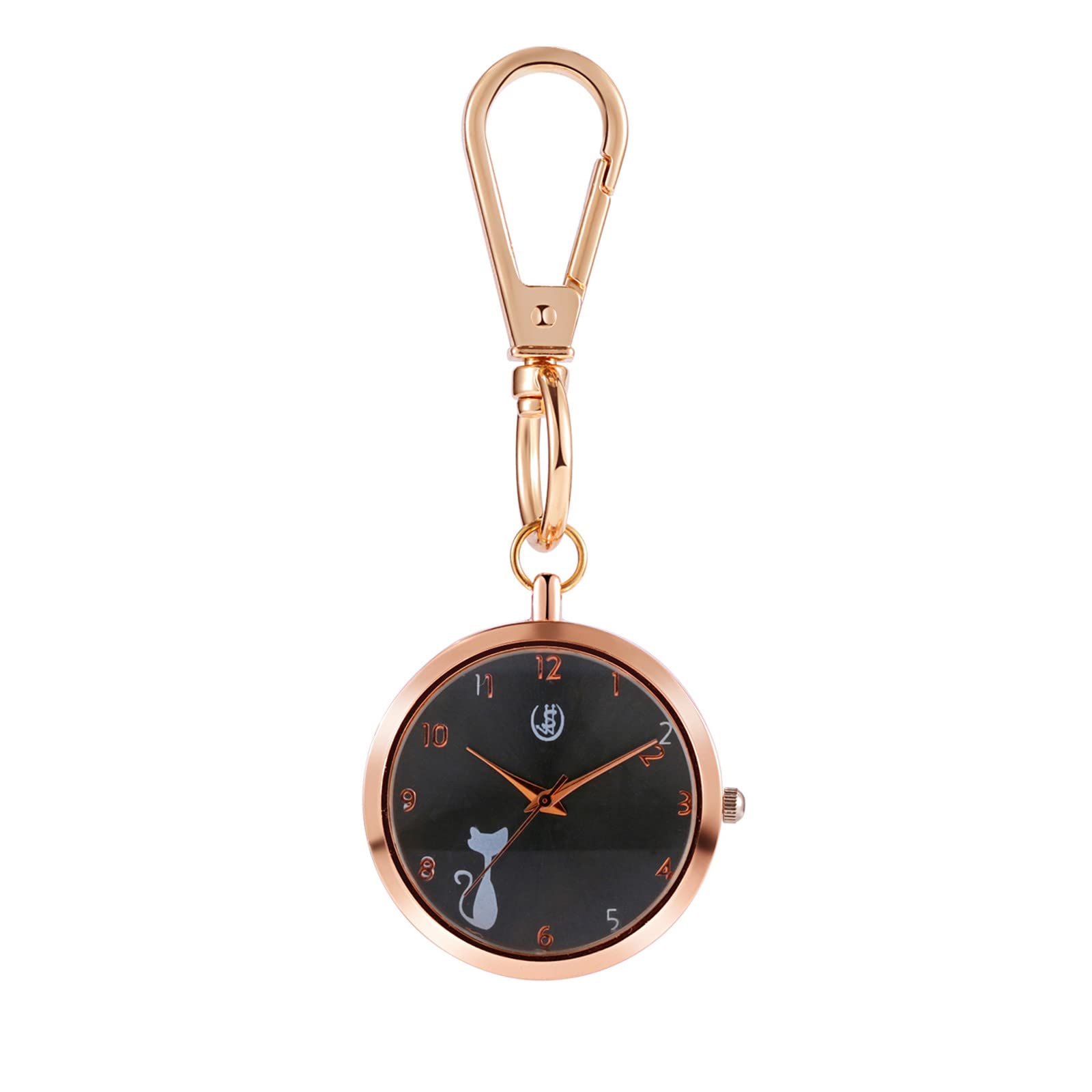 Vintage Gold Pocket Watch Key Chain - Quartz Clip-on Key Ring Watch for Men & Women - Perfect for Gifts, Collectibles & Everyday Carry Accessories