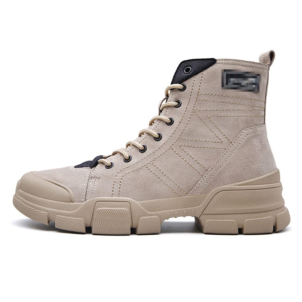 KEHAIOO Men's Lightweight High Top Sneakers - Breathable Leather Tactical Boots for Military, Army & Hiking | Durable Outdoor Shoes for Tactical Training, Hiking Adventures & Casual Wear