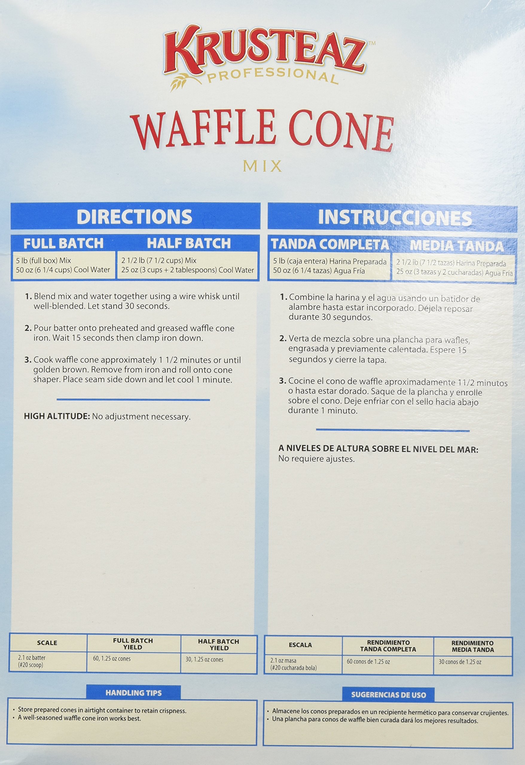 Krusteaz Waffle Cone Mix 5lb (2 Bags) - Professional Restaurant Quality Waffle Cone Batter for Ice Cream Shops, Dessert Parlors & Home Baking