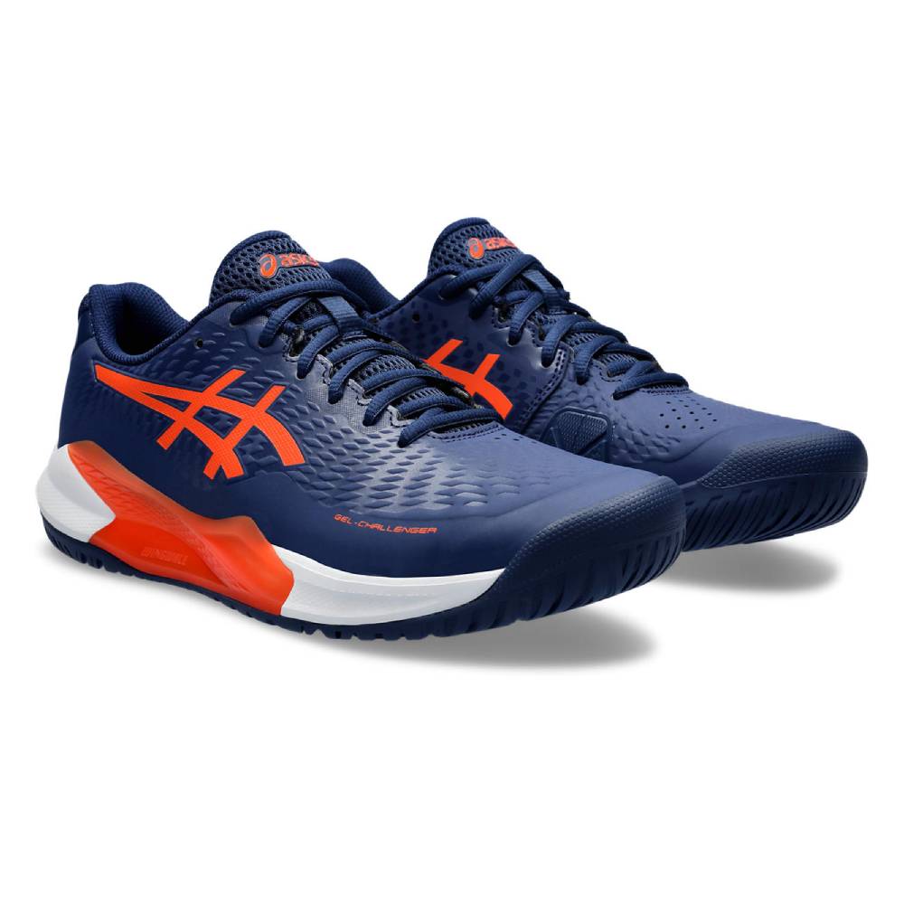 ASICS Gel Challenger 14 Men's Tennis Shoes - Lightweight Performance Court Shoes for Men with Shock Absorption (Blue/Orange) | Ideal for Competitive Tennis Matches & Training Sessions