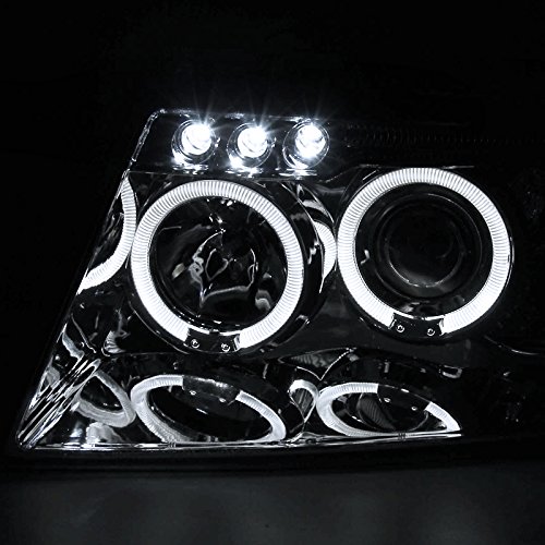 Spec-D Tuning 2LHP-GKEE99-TM Chrome Clear Projector Headlights for Jeep Grand Cherokee - High-Performance LED Lighting for Off-Road & Night Driving