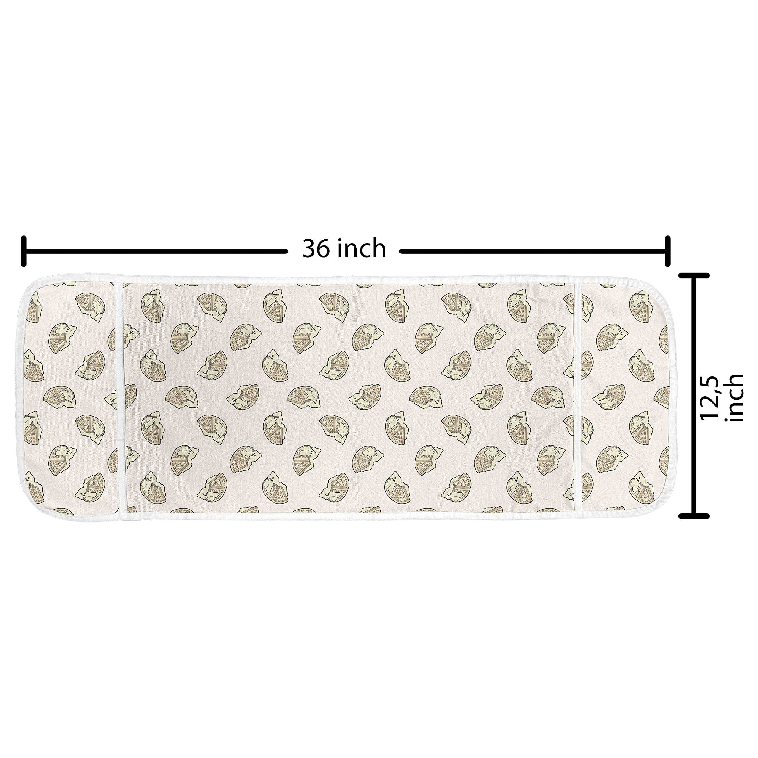 Ambesonne Waffle Microwave Cover - Waterproof Kitchen Organizer with Pockets, 36