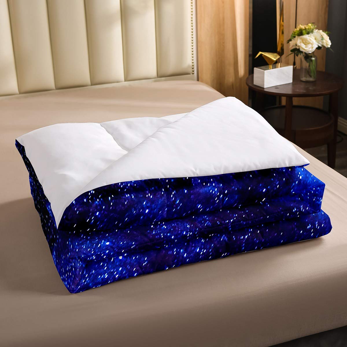 Galaxy Comforter Set - Queen Size 3Pcs Starry Sky Bedding for Kids, Boys, Girls & Adults | Soft Luxurious All-Season Quilted Duvet Cover | Perfect for Space-Themed Bedrooms, Teen Rooms & Cozy Nights