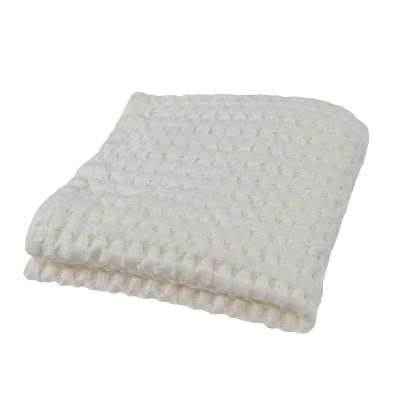 Gilden Tree Quick Dry Waffle Towel - Exfoliating Washcloth for Face & Body - Thin & Absorbent - Modern Style Cream Bath Towel - Perfect for Spa, Gym & Travel