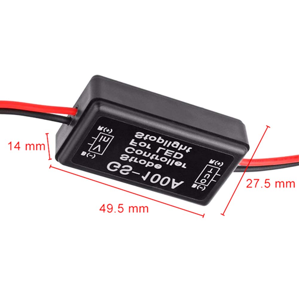 BlyilyB 12V-24V LED Strobe Controller Flasher Module - Universal 3rd Brake Light & Tail Stop Lamp Flasher (Pack of 1) for Cars, Trucks & Motorcycles - Enhance Safety with Attention-Grabbing Strobe Effects