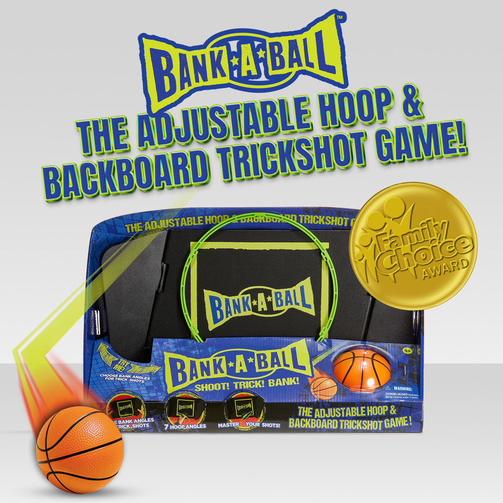 Adjustable Bank A Ball Basketball Game Set - Fun Trickshot & Skill Training for Kids & Adults - Perfect for Indoor & Outdoor Play, Backyard, Parties & Family Gatherings