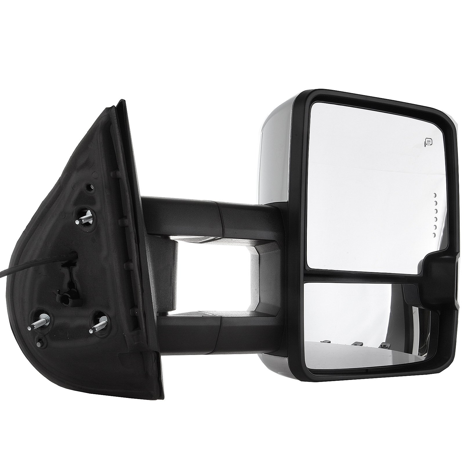 GMC Sierra 2008-2013 & 2014-2019 2500HD 3500HD Power Heated Turn Signal Towing Mirrors - Chrome Housing Rearview Side Mirrors for Enhanced Visibility and Safety While Towing Trailers or Campers
