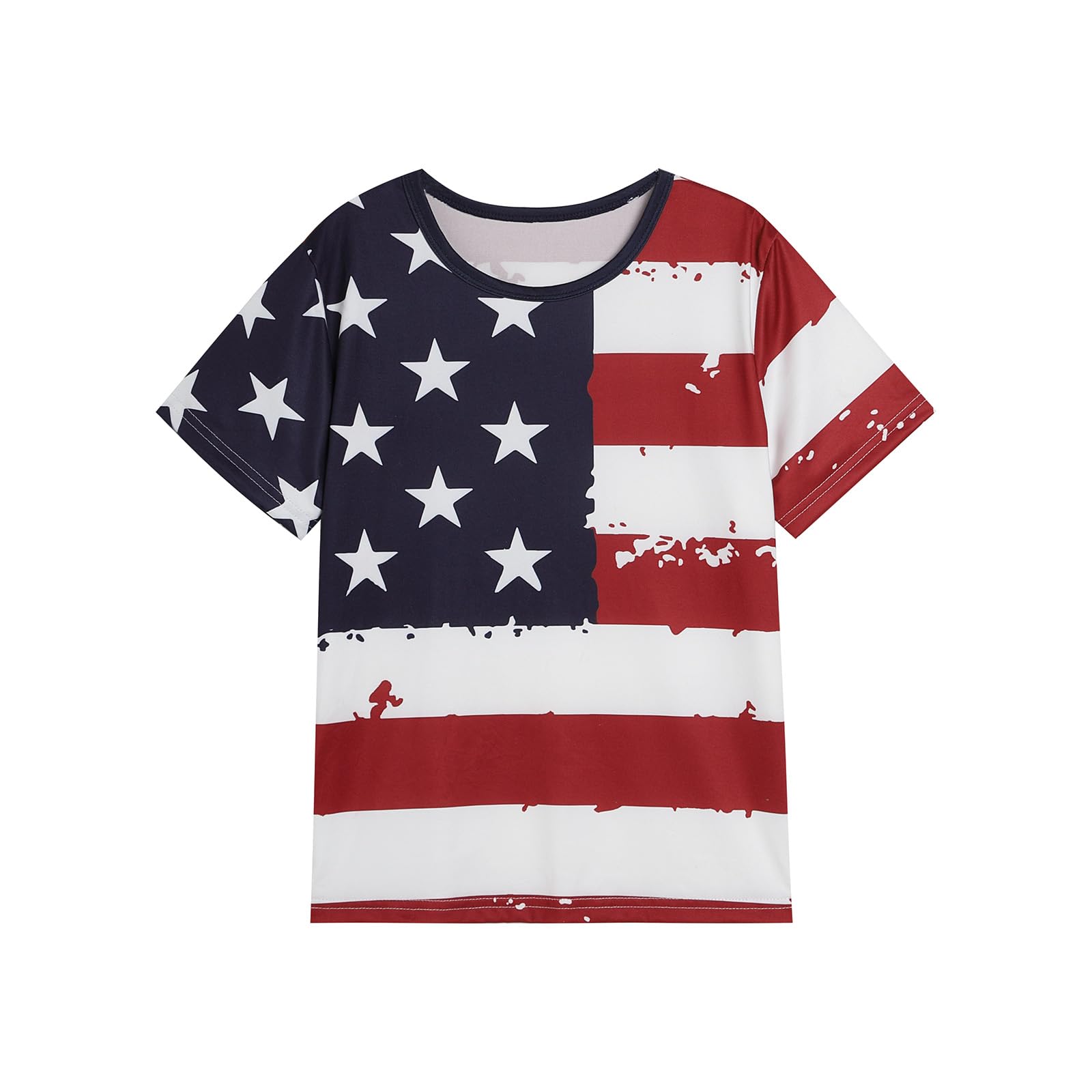 4th of July Kids T-Shirts - Boys & Girls 3D Graphic American Flag Tees | Funny Patriotic Short Sleeve Shirts for Ages 5-12 | Perfect for Independence Day Celebrations, School Events & Family Gatherings
