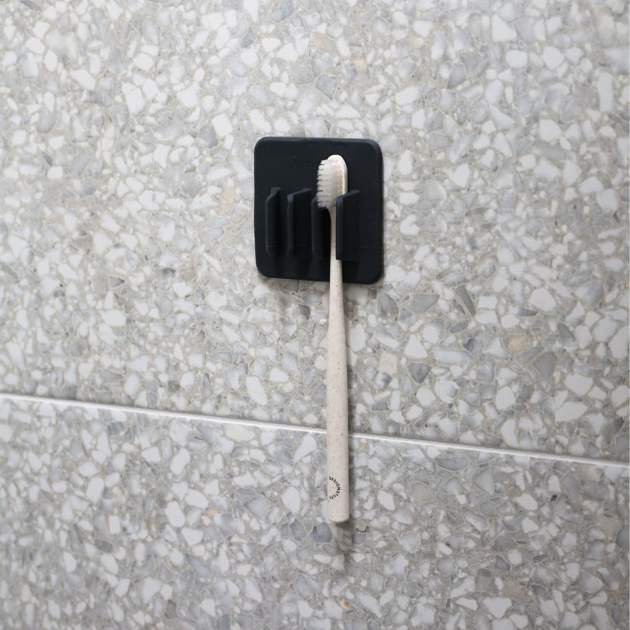 TOOLETRIES The George Toothbrush Holder - Wall Mounted Bathroom Organizer with 6 Slots, Charcoal Grey - Perfect for Small Spaces, RVs & Dorm Rooms