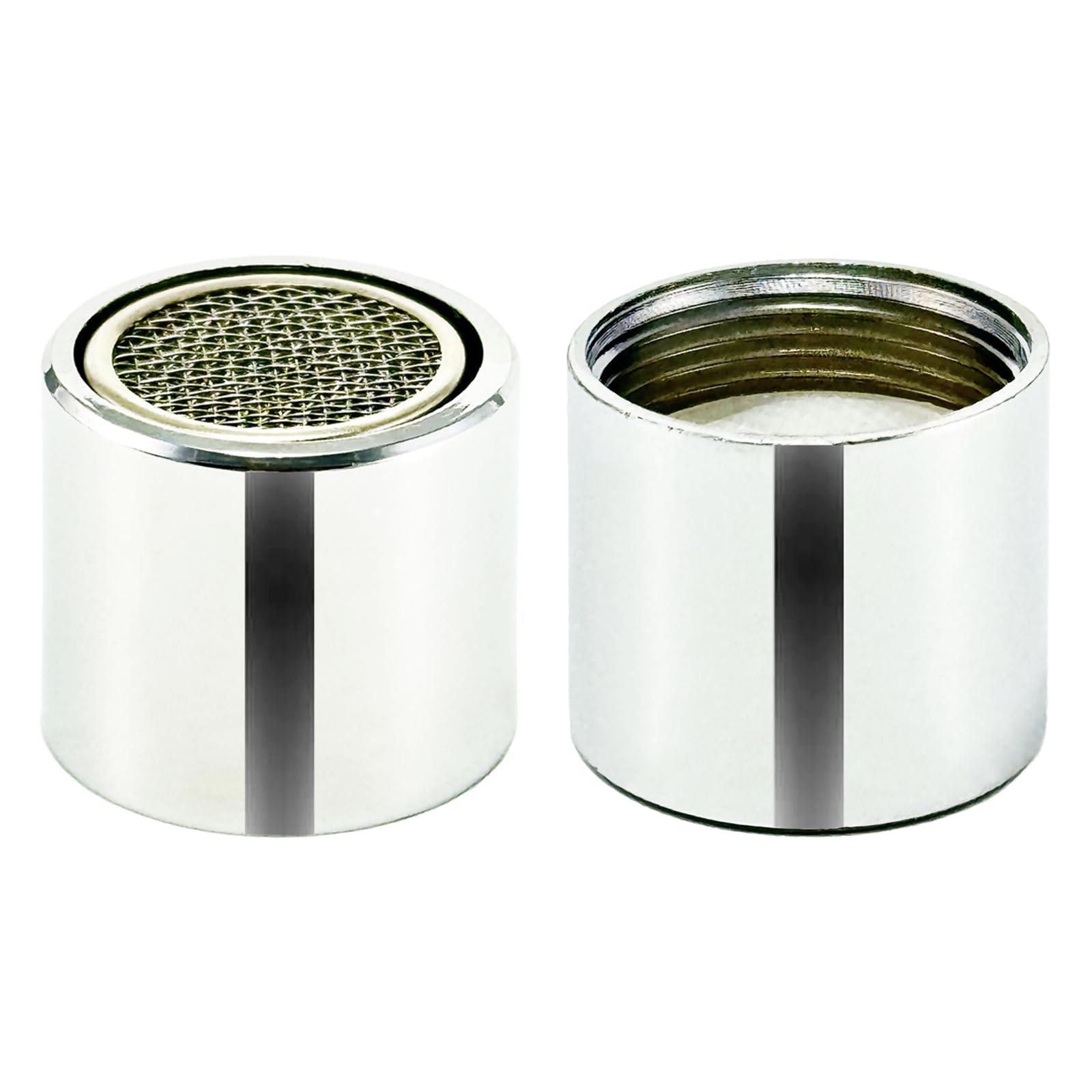 2-Pack 11/16 Inch Faucet Aerators - M17.5 Female Thread Chrome Brass Faucet Aerator Replacement for Kitchen & Bathroom Sinks - 17.5mm Water-Saving Faucet Filter for Better Flow Control & Splash Reduction - Perfect for Home, RV, and Office Use