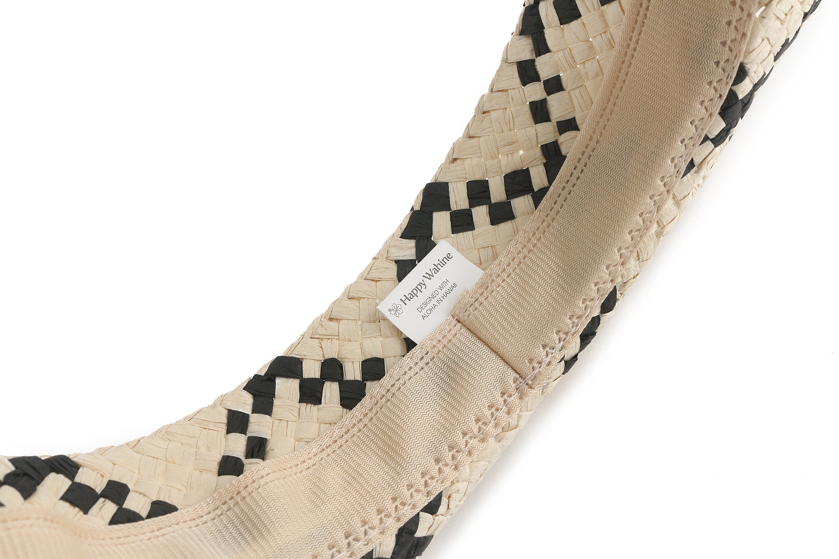 Open Top Weave Hat - White & Black Stylish Summer Sun Hat for Beach, Outdoor & Casual Wear