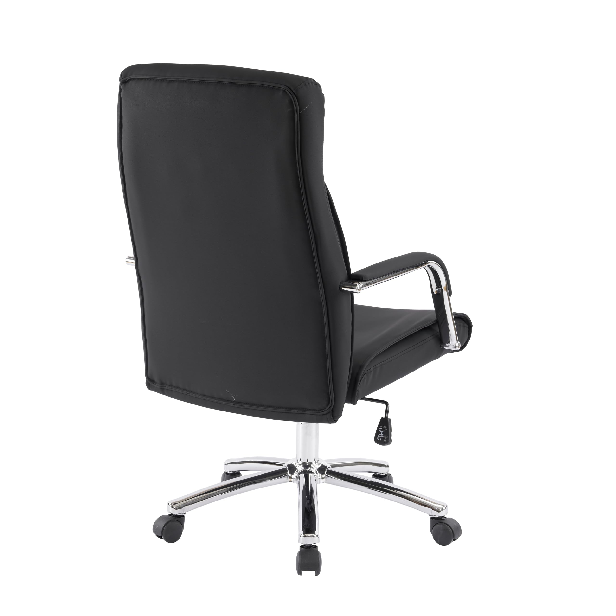 Ergonomic High Back Executive Office Chair with Adjustable Height, Lumbar Support & Rocking Function - Faux Leather Managerial Desk Chair for Home & Office (Black) - Perfect for Long Work Hours, Gaming & Conference Rooms