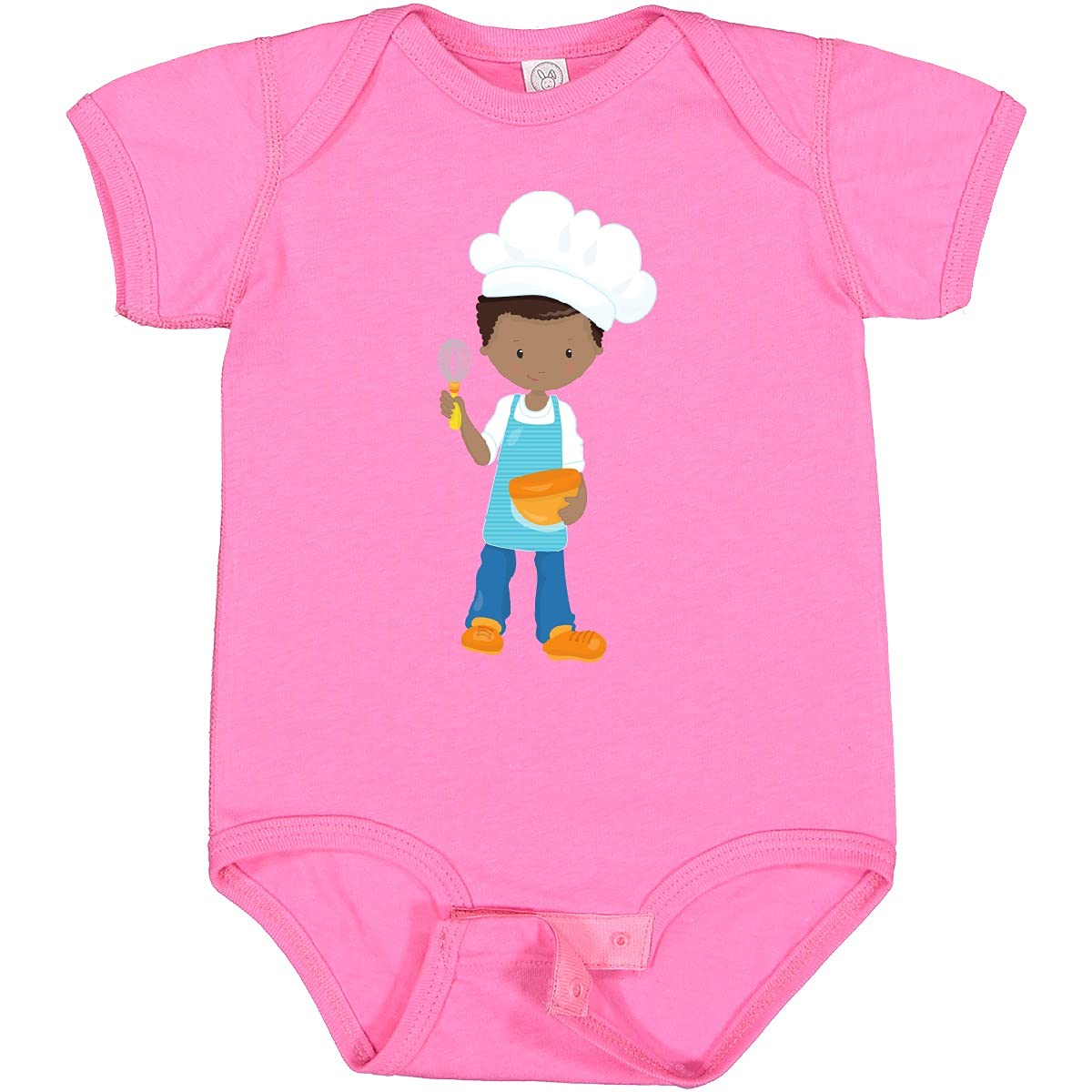 Inktastic African American Boy Baking Baker Pastry Chef Baby Bodysuit - Cute Infant Onesie for Baking Enthusiasts & Future Chefs