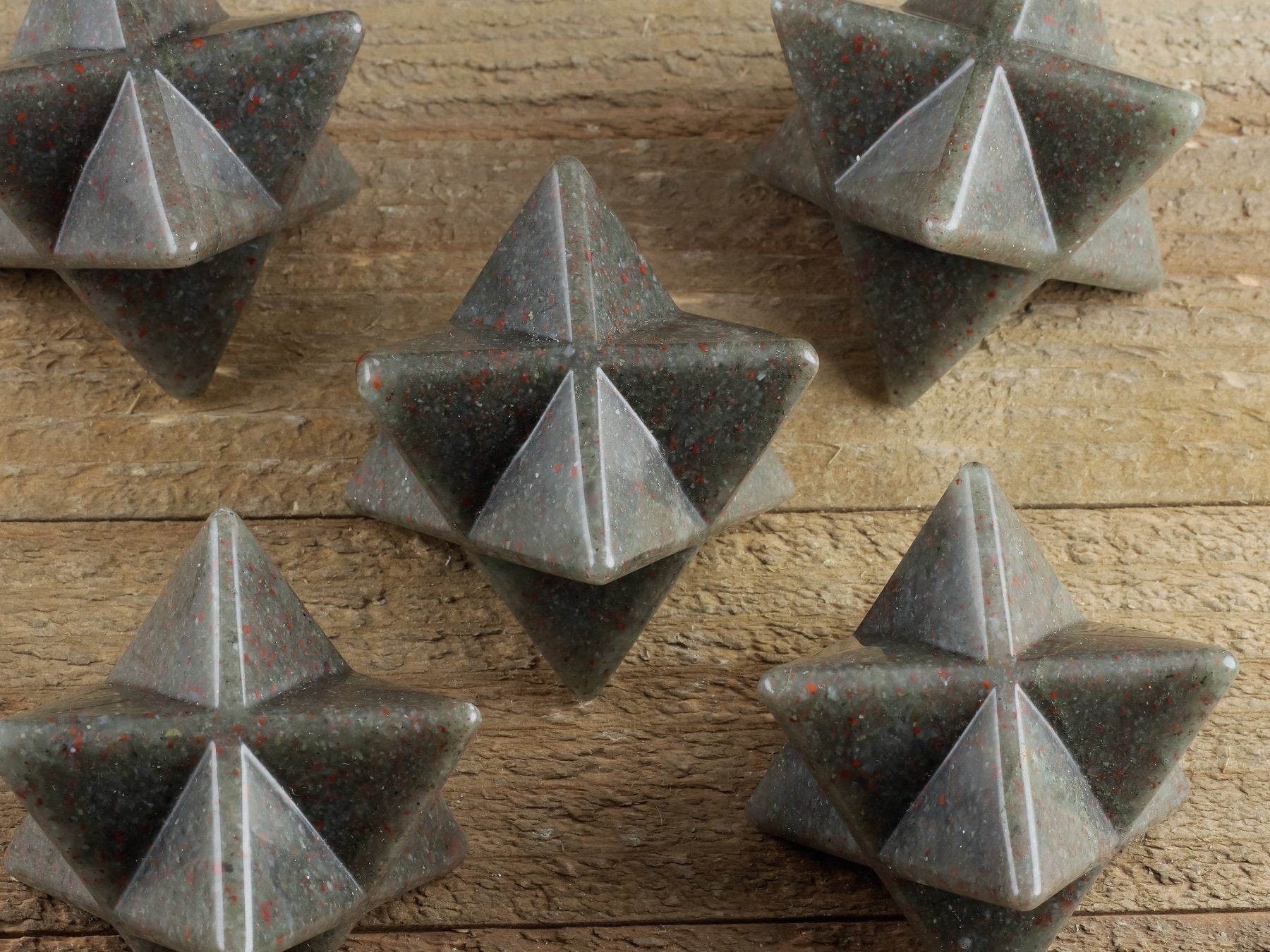 Healing Heliotrope Bloodstone Crystal Merkaba Star - Sacred Geometry Metaphysical Stone for Meditation, Energy Balancing & Spiritual Growth | E1256