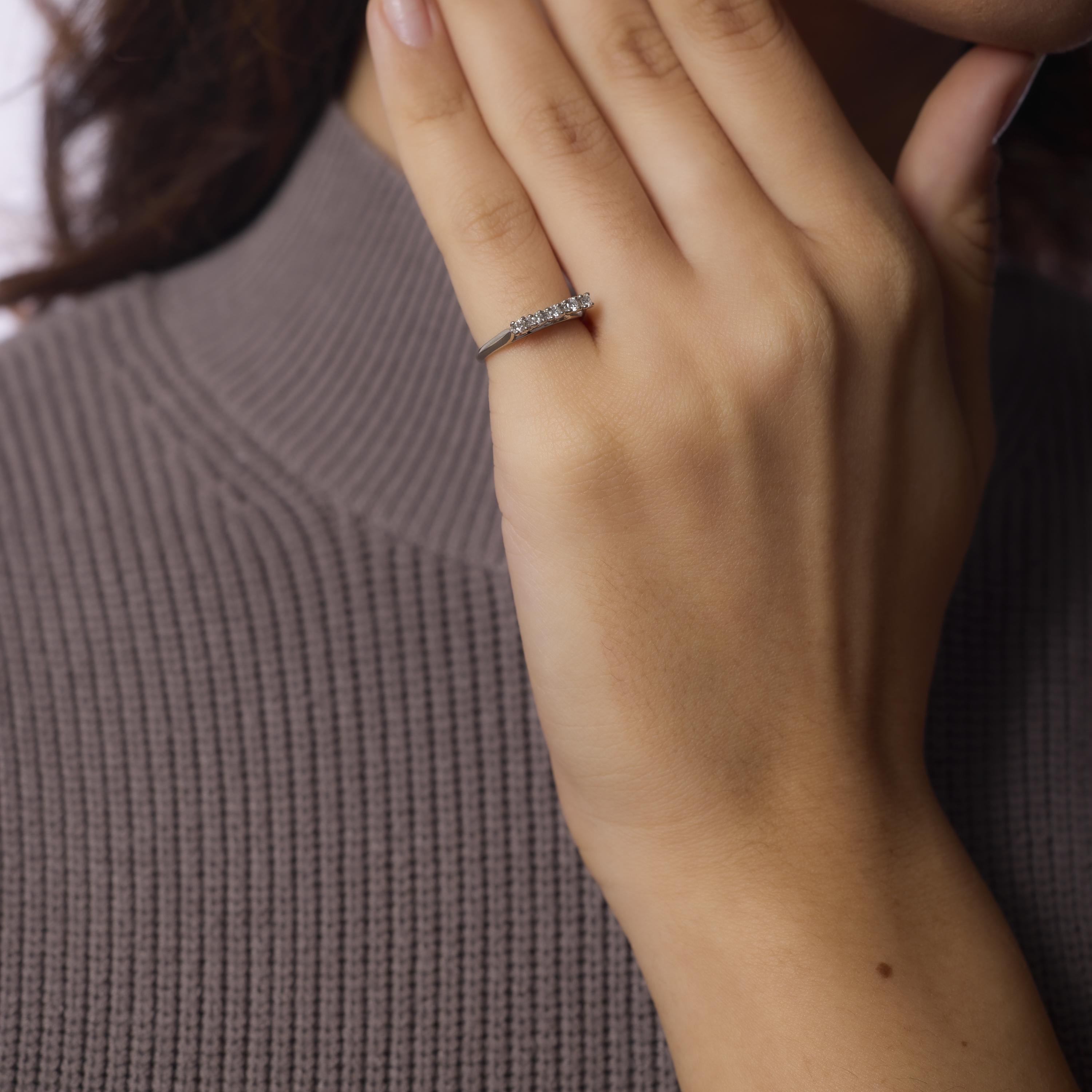 Vintage Mid Century Diamond 18K White Gold Eternity Ring for Women - Perfect for Anniversaries, Weddings & Special Occasions