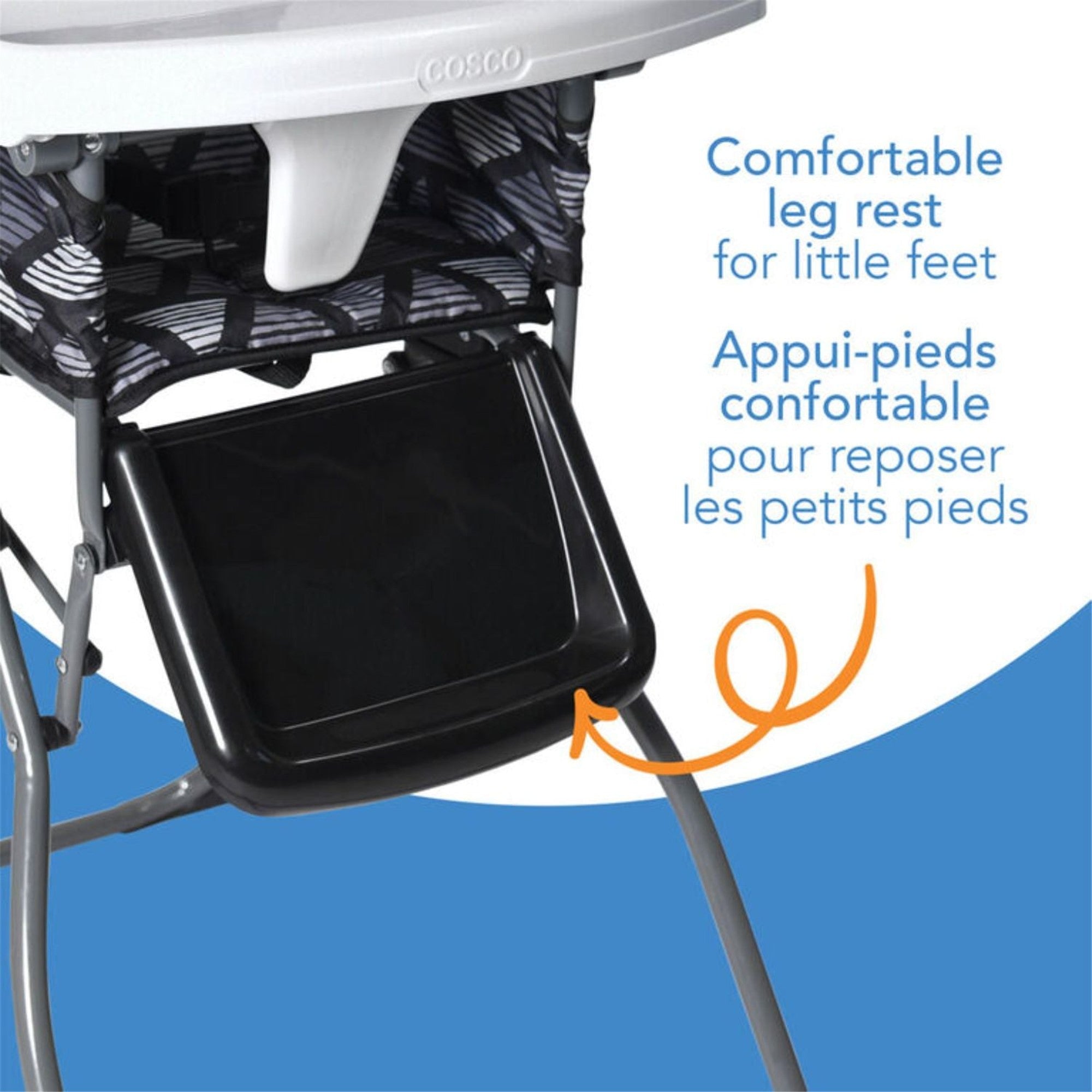 Cosco Simplefold LX High Chair - Lightweight, Portable Baby Feeding Chair with Adjustable Tray, Grey Fletcher - Perfect for Home, Travel & Restaurants