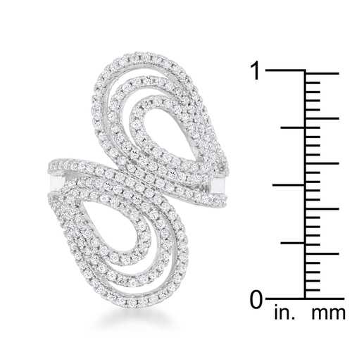 1ct CZ Rhodium Plated Pave Circle Ring for Women - Elegant Cubic Zirconia Wedding Band, Anniversary Gift, Party Jewelry