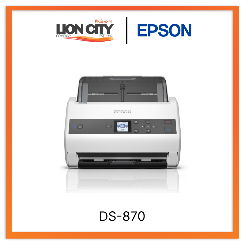 Epson WorkForce DS 870 A4 Duplex Sheet-Fed Document Scanner - Fast Scanning for Office, Home & Business Documents - Perfect for PDFs, Contracts & Archiving