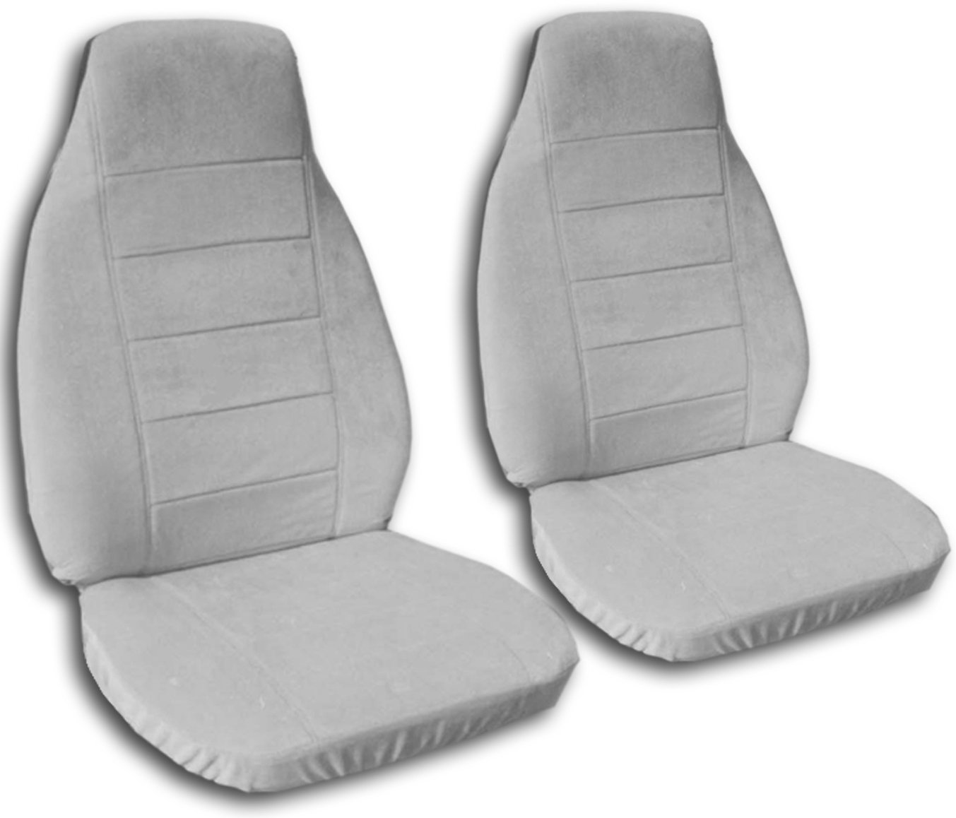 Universal Fit Solid Color Car Seat Covers - Gray Bucket Seat Protectors for Front Seats | Airbag, Seat Belt & Armrest Compatible | 22 Color Options | Perfect for Daily Commute, Road Trips & Car Interior Protection