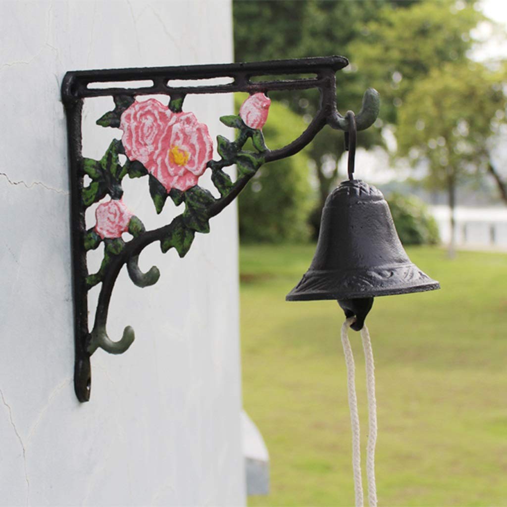 Vintage Cast Iron Peony Flower Doorbell - Handmade Retro Garden Bell for Home & Outdoor Decor - Perfect for Farmhouse, Cottage, and Countryside Entryways
